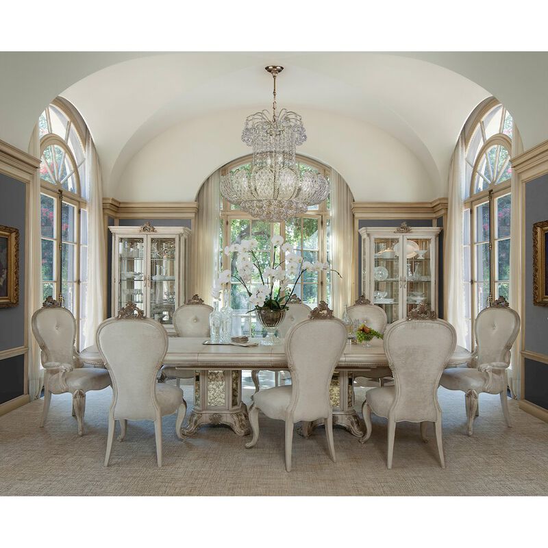 Michael Amini Platine de Royale Rectangular Dining Table - Champagne