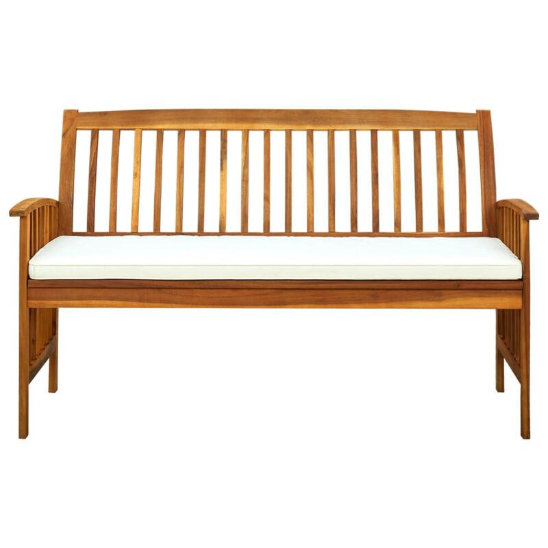 vidaXL Garden Bench with Cushion 57.9" Solid Acacia Wood