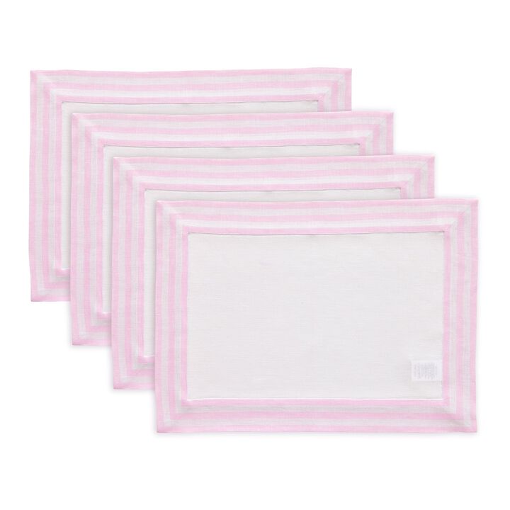 Solino Home 100% Pure Linen Placemats 14 x 19 Inch Set of 4 |Mila