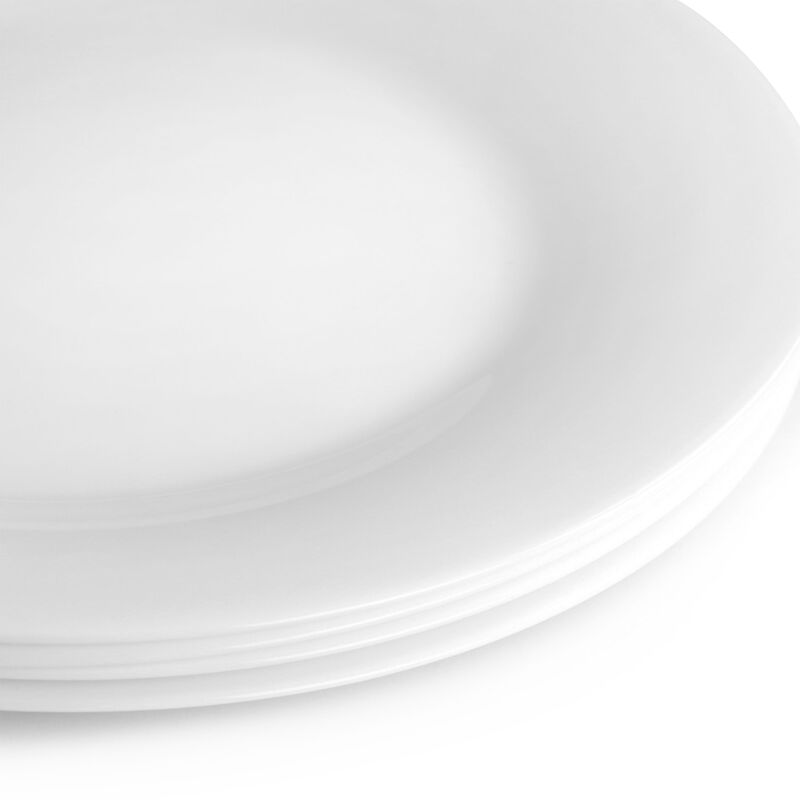 Gibson Ultra Farthington 4 Piece Tempered Opal Glass Dinner Plate Set in White
