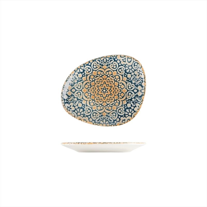 Alhambra 7.5" x 6" Organic Decorated Porcelain Plate (Set of 4)