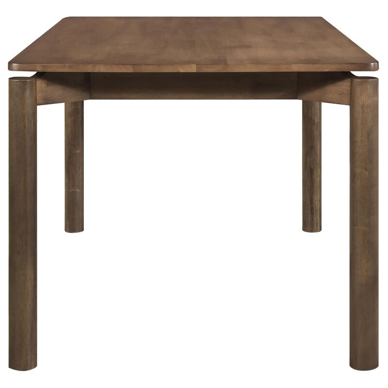 Rida Dining Table, Rich Dark Brown Hardwood, Rectangular 59 Inch Top - Benzara
