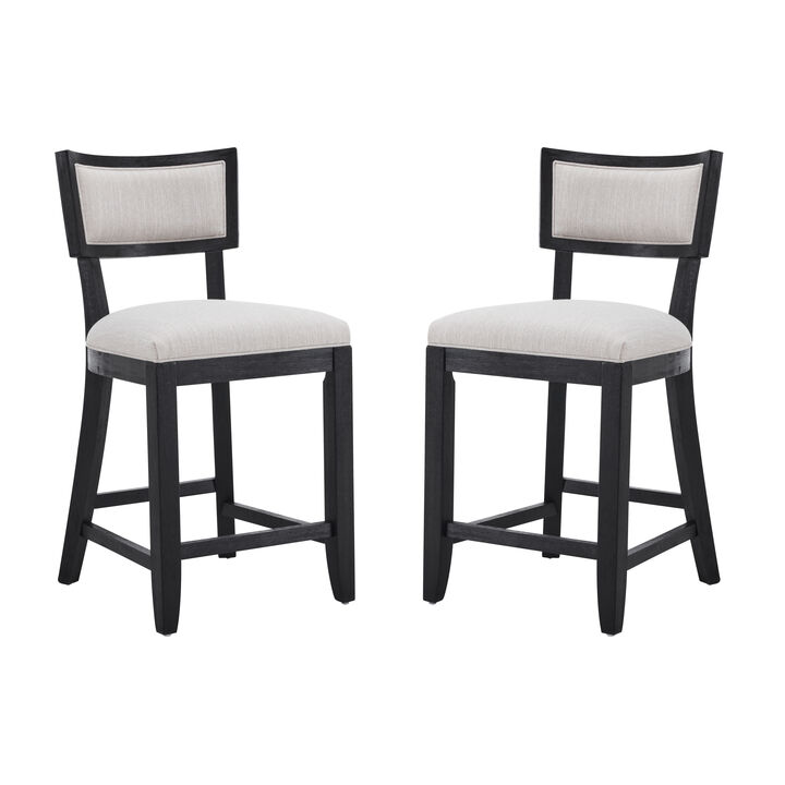Merax Upholstered Counter Height Bar Stools