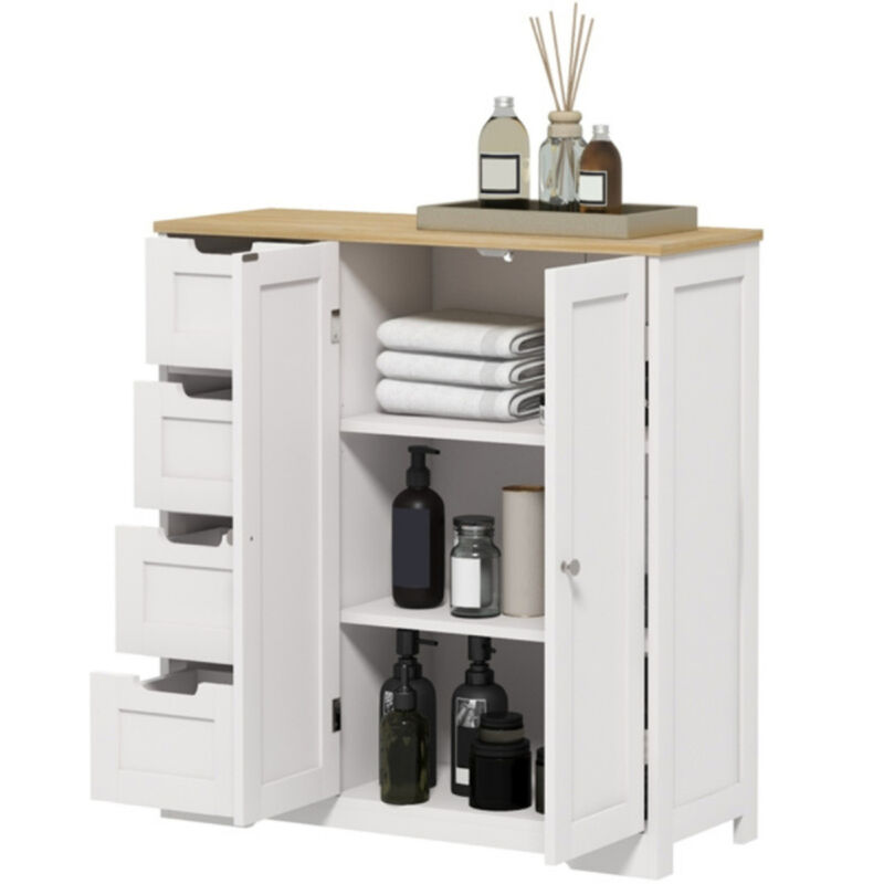 Versatile Kitchen or Bathroom Cabinet with Storage Shelves and Doors