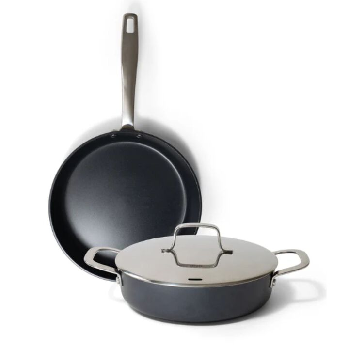 Alva Maestro 3-Piece Premium Ceramic Nonstick Cookware Set - Professional Frying Pan & 3.5 Qt Saute Pan, Non-Toxic PFAS/PFOA/PTFE-Free - Induction & All Stovetop Compatible, Oven Safe Stay-Cool Handle