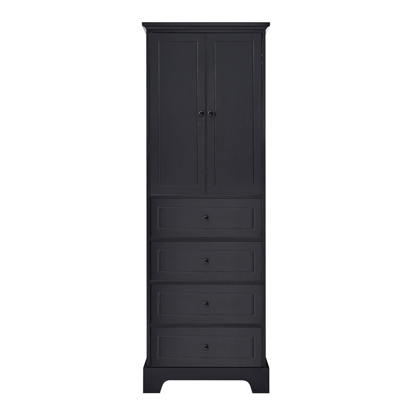 Merax Modern Bathroom Storage Cabinet with 2 Doors and 4 Drawers