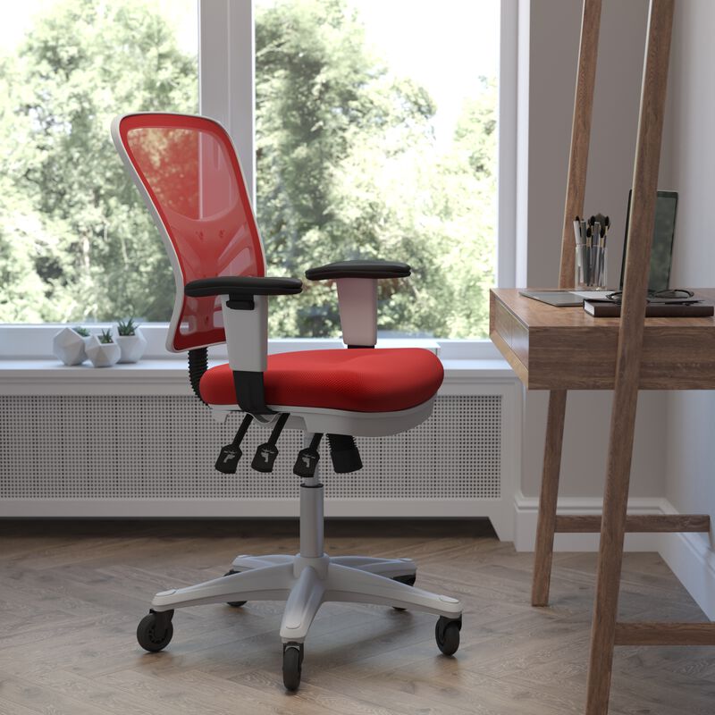 Nicholas Mid-Back   Mesh Multifunction Executive Swivel Ergonomic Office Chair with Adjustable Arms and Transparent Roller Wheels