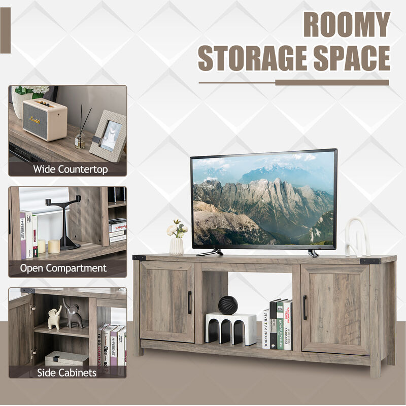 TV Stand with Storage Cabinets for TVs For Living Room
