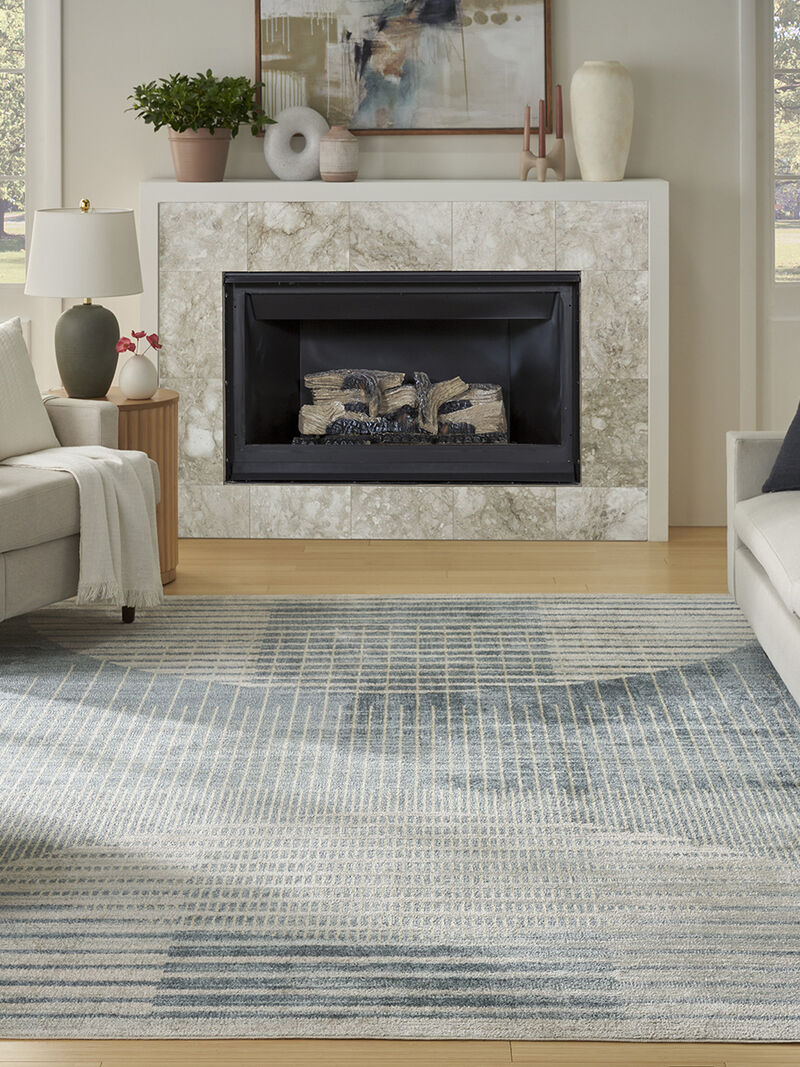 Astra Machine Washable ASW03 Blue 9' x 12' Rug