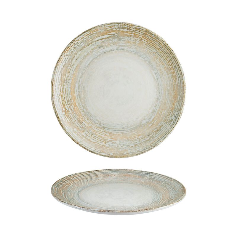 Patera dia.12" Round Decorated Porcelain Plate (Set of 4)