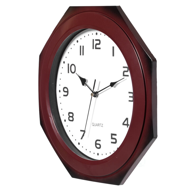 Clockswise Decorative Extra Large Modern Brown Wall Clock with Black Metal Frame on Rectangular Wood Board, Battery Operated Silent. 20" Dia, for Dining Living Kitchen Bedroom Office Restaurant bar