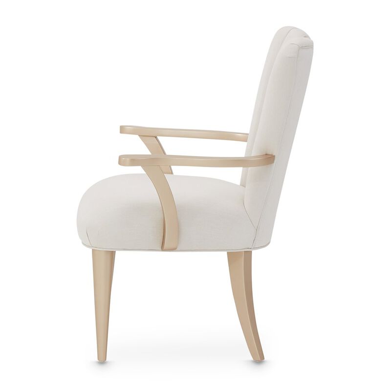 Michael Amini La Rachelle Dining Arm Chair - Icicle/Champagne Set of 2