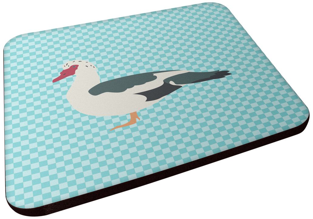 Caroline's Treasures Muscovy Duck Blue Check Decorative coasters, 3.5, Multicolor
