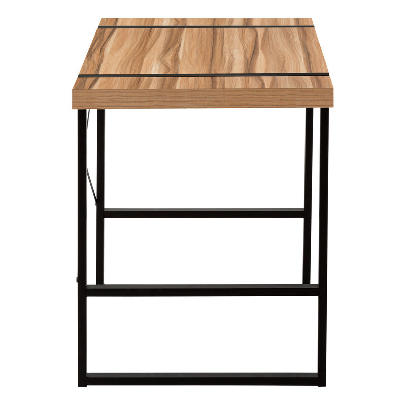Monarch Specialties I 7657 Computer Desk, Home Office, Laptop, 48"L, Work, Metal, Laminate, Brown, Black, Contemporary, Modern