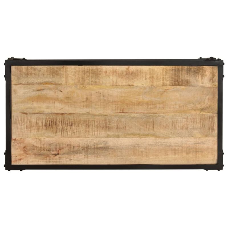 vidaXL Coffee Table 35.4"x17.7"x13.8" Solid Rough Mango Wood