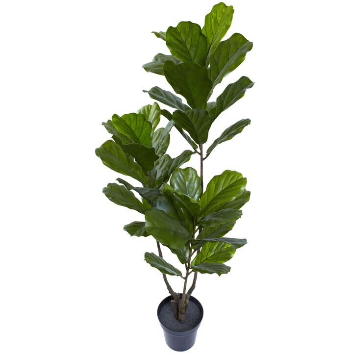 5.5' Artificial Fiddle Leaf Potted Tree