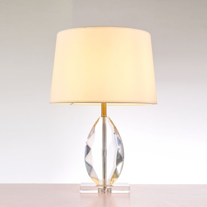Pasargad Home Lauren Metal & Acrylic Table Lamp, White/Clear