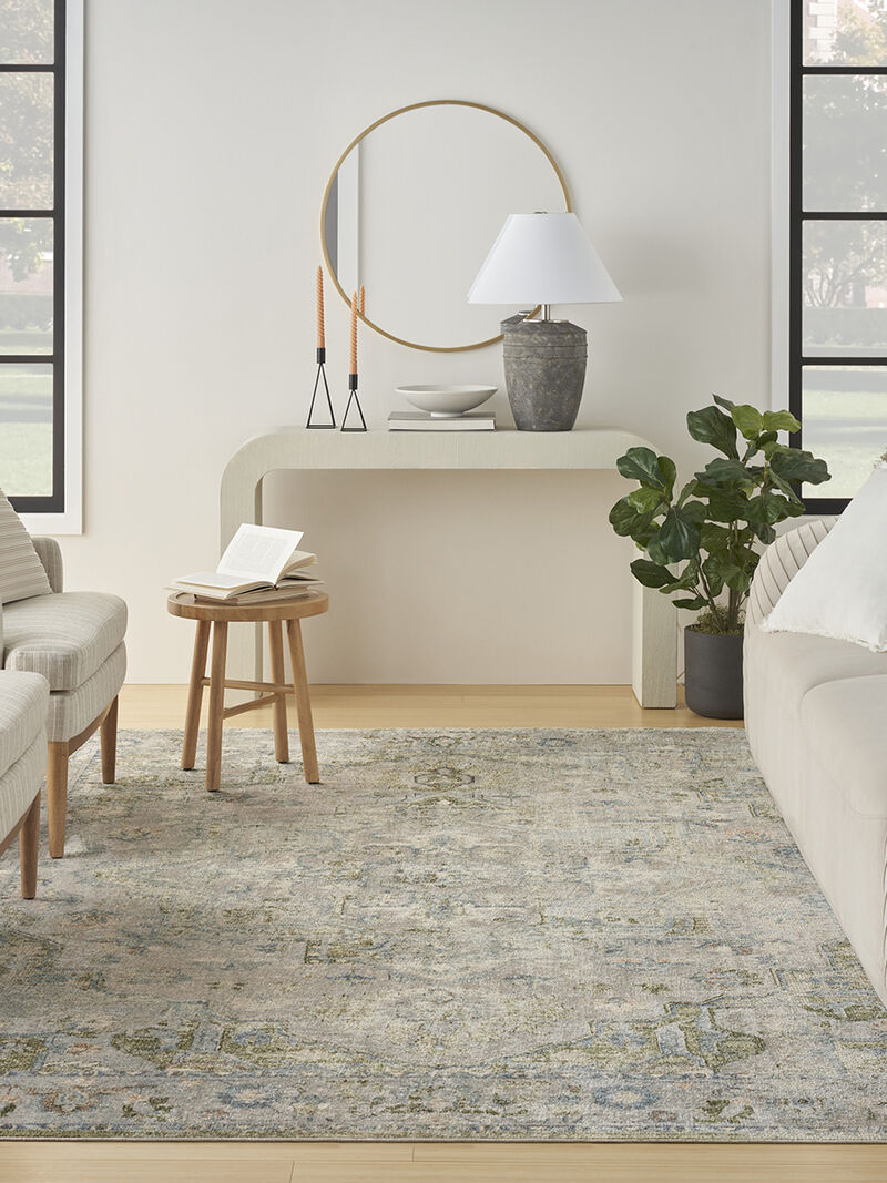 Astra Machine Washable ASW12 Blue/Green 9' x 12' Rug