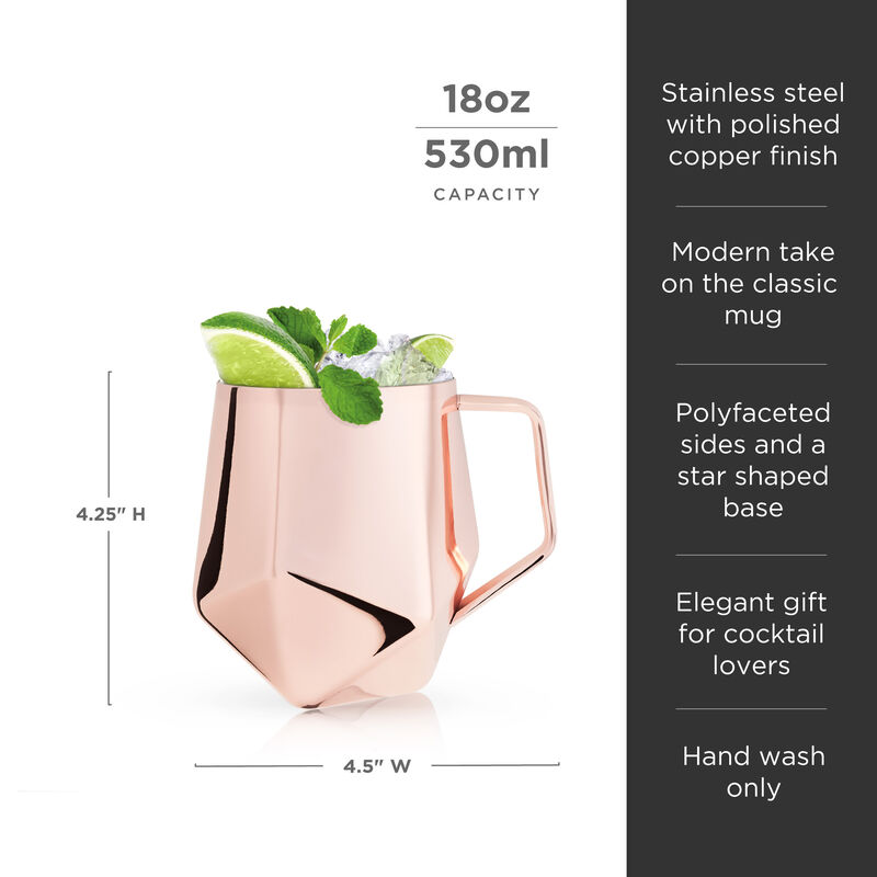 Seneca Faceted Copper Moscow Mule Mug