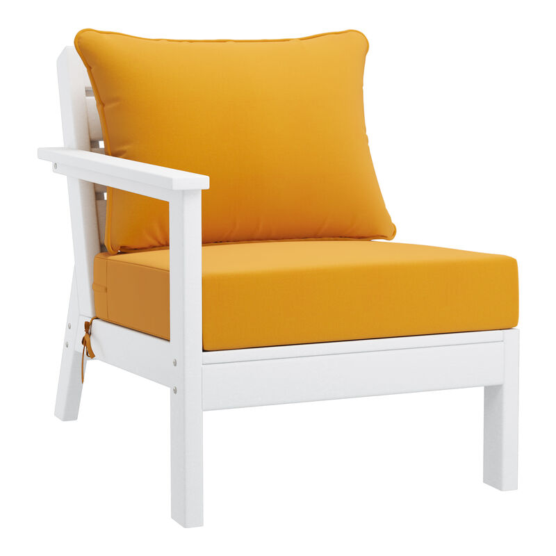 WestinTrends Outdoor Patio HDPE Sectional Sofa with Patio Cushions