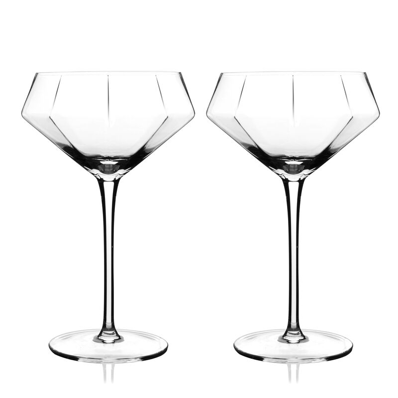 Seneca Diamond Crystal Martini Glasses Set of 2