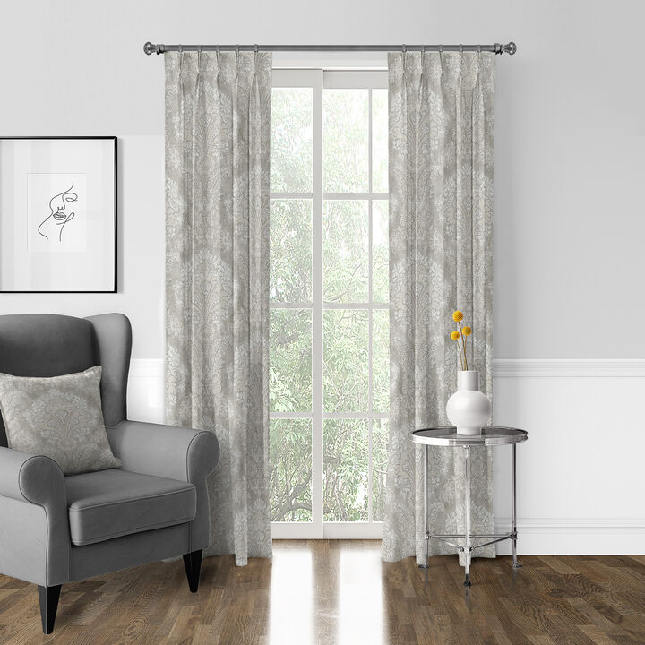 6ix Tailors Fine Linens Ophelia Stone Pinch Pleat Drapery Panel Pair