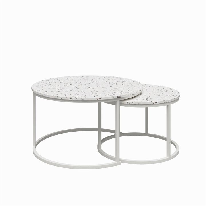 CosmoLiving by Cosmopolitan Amelia Nesting Coffee Tables, Terrazzo