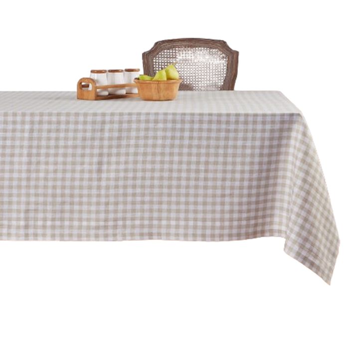 Solino Home 100% Pure Linen Tablecloth | Gingham Check