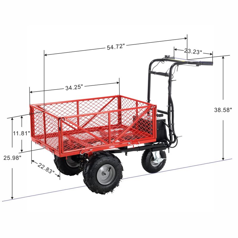 Electric Utility Cart: 500 Lbs Capacity, 1000 Lbs Towing