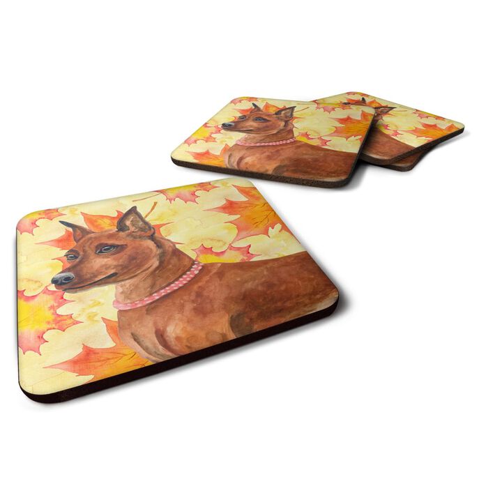 Caroline's Treasures Miniature Pinscher Fall Decorative coasters, Multicolor
