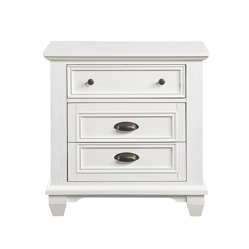 Streamdale White Traditional Nightstand with 2 Drawers