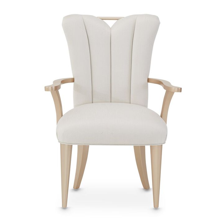 Michael Amini La Rachelle Dining Arm Chair - Icicle/Champagne Set of 2