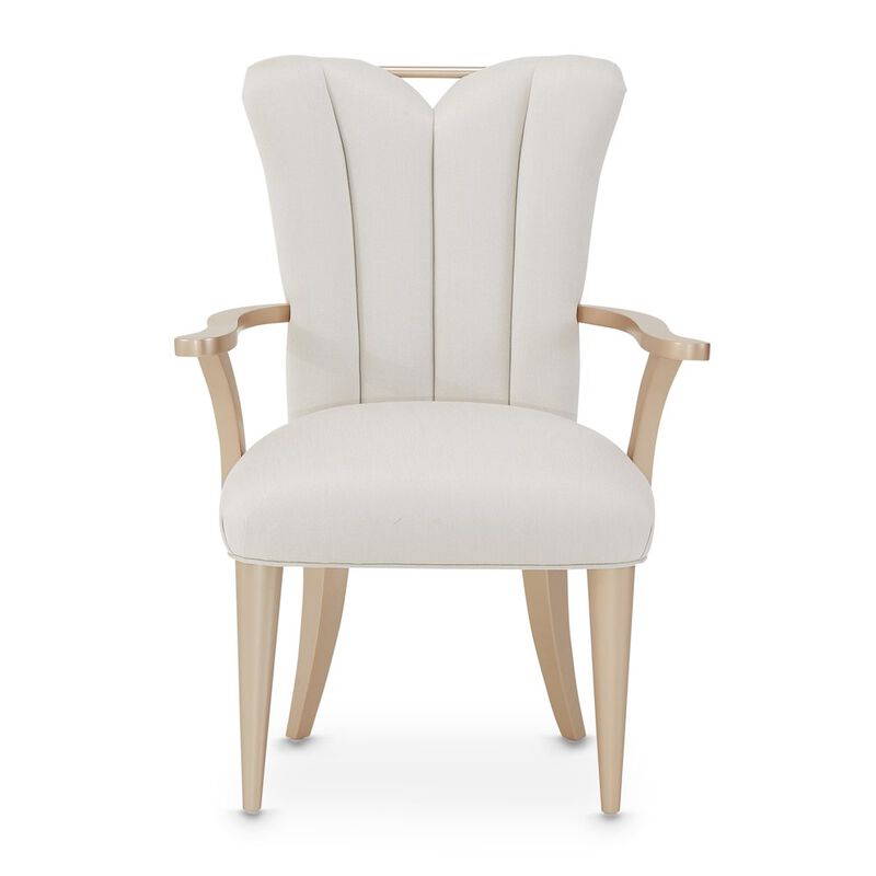 Michael Amini La Rachelle Dining Arm Chair - Icicle/Champagne Set of 2