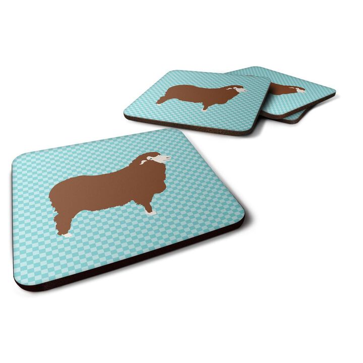Caroline's Treasures Merino Sheep Blue Check Decorative coasters, 3.5, Multicolor