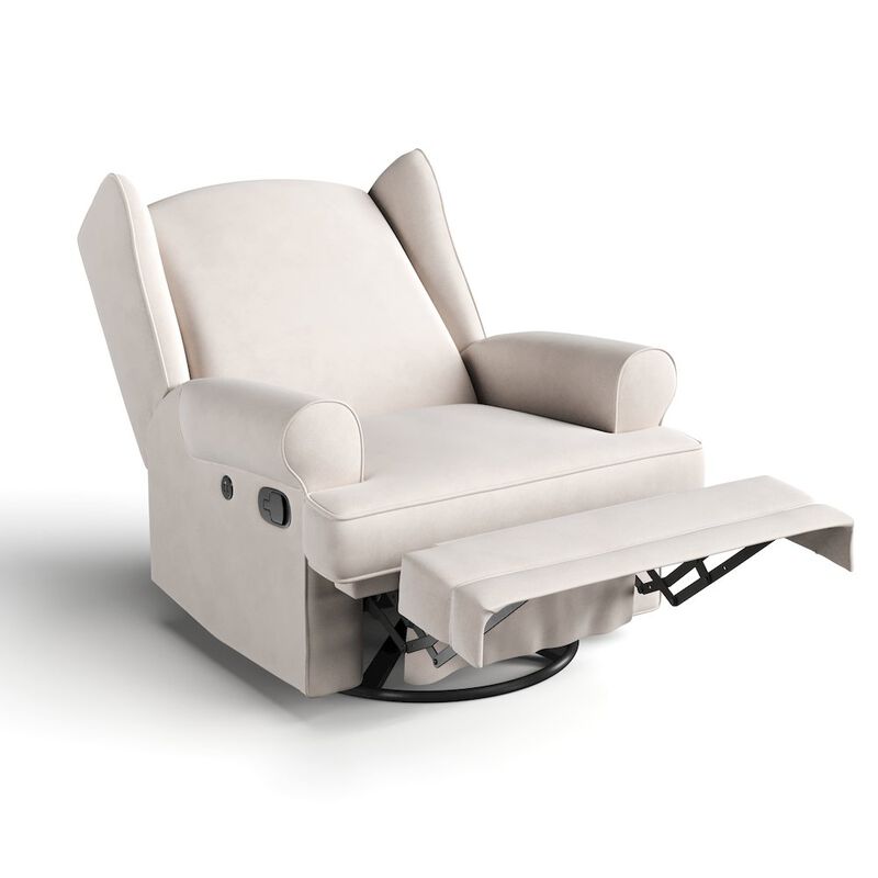 Storkcraft Serenity Wingback Upholstered Recliner Glider - Ivory