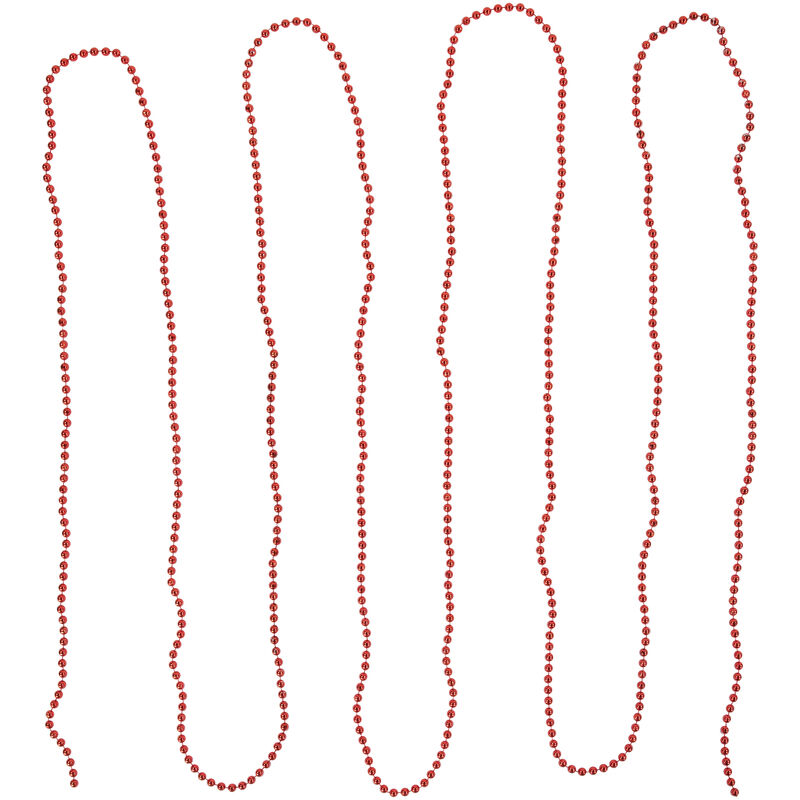 15' Shiny Crimson Red Beaded Christmas Garland - Unlit