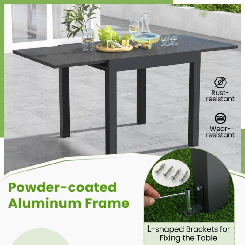 Hivvago 31.5 inches-63 inches Adjustable Patio Expandable Dining Table for 4-6 Person