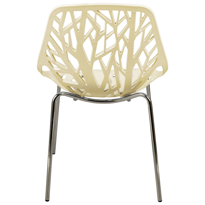 LeisureMod Modern Asbury Dining Chair w/ Chromed Legs