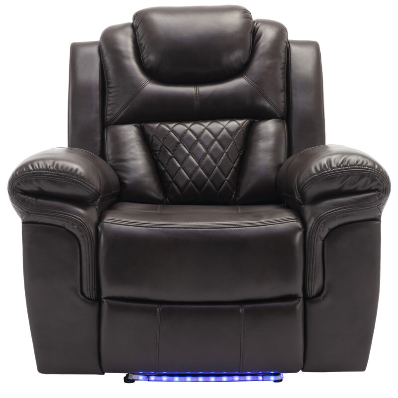 Home Theater Seating Manual Recliner Chair With LED Light Strip For Living Room, Bedroom