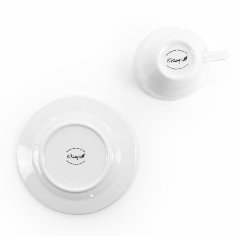 Elama Charlotte 20 Piece Porcelain Dinnerware Set in White