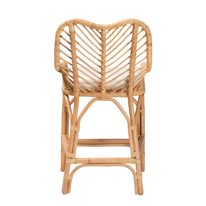 Bali & Pari Arween Modern Bohemian Natural Brown Rattan Counter Stool