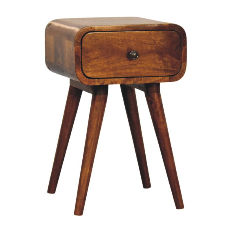 Artisan Furniture Solid Wood Avora Mini Chestnut Nightstand with 1 drawer