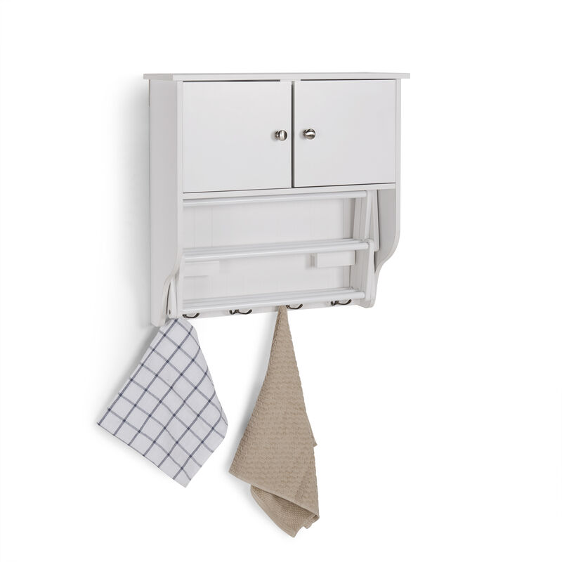 Accordion Expandable / Collapsible Wall Mount Drying Rack with Cabinet