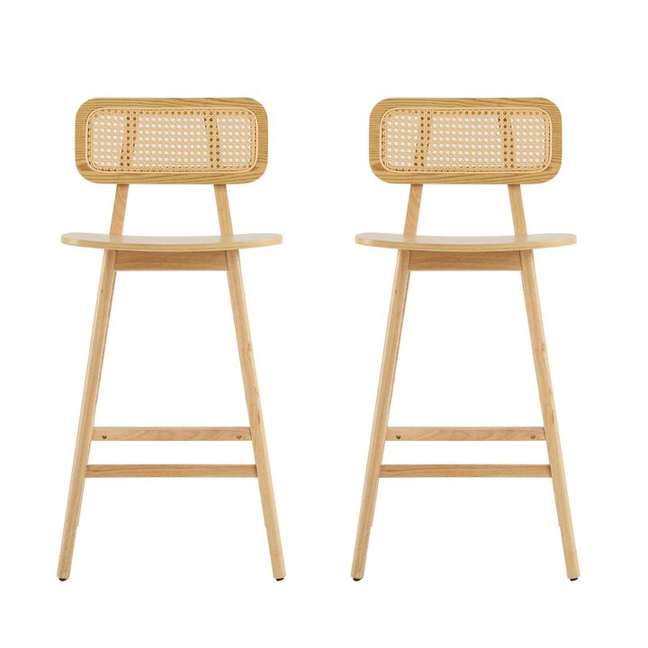 Merax 2 Pieces Wood Bar Stools Dining Chairs