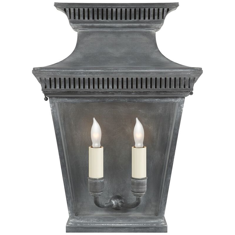 Elsinore Small 3/4 Wall Lantern in Weathered Zinc