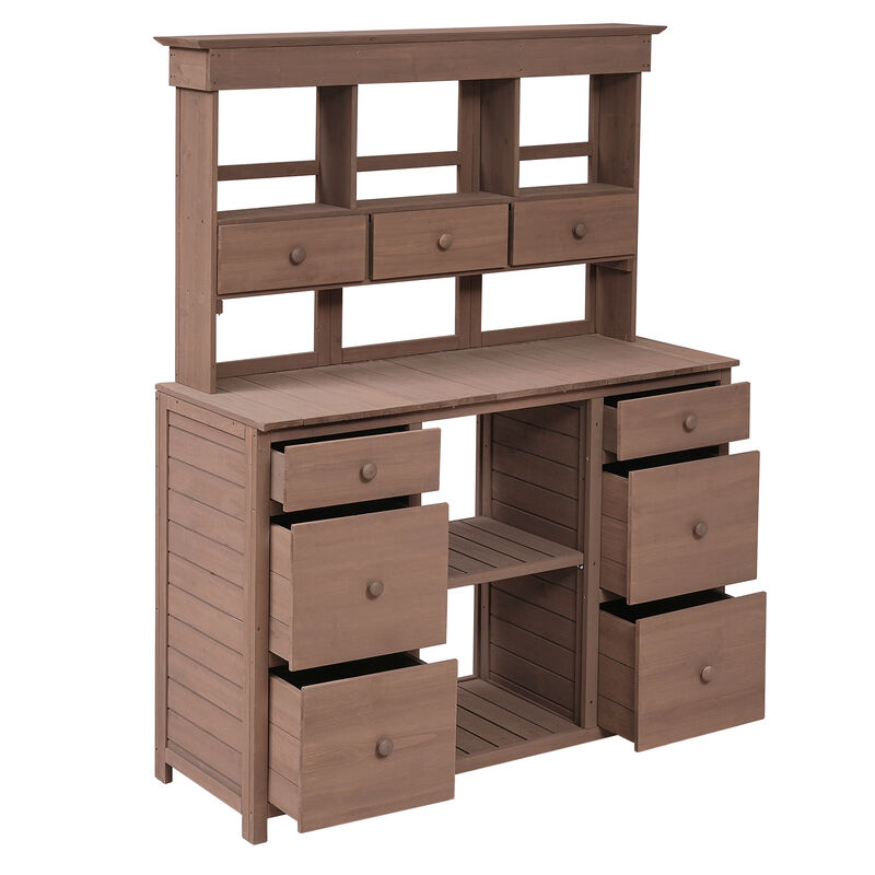 Streamdale Rustic Potting Bench with Ample Storage
