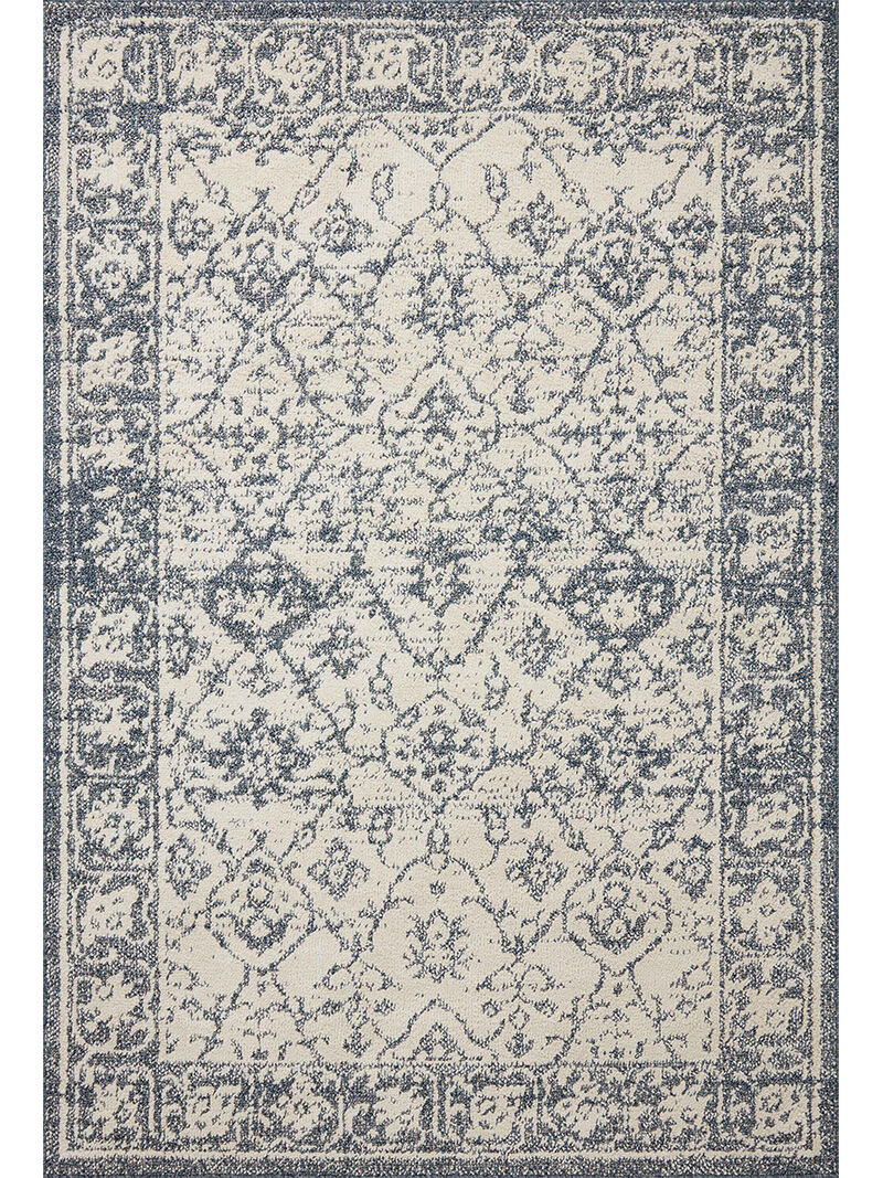Gigi Ivory/Blue 7'10" x 10' Area Rug by Magnolia Home by Joanna Gaines x Loloi