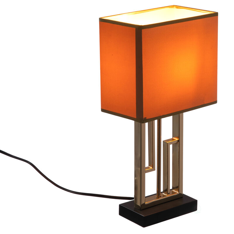 Table Lamps, Decorative Ceramic Table Lamp, with Beige, Brown, and White Stones and Beige Linen Lampshade, 14 inches tall, Unique Lamp for Living Room or Bedroom, Set of 2