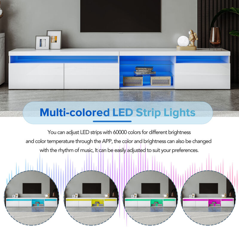 Merax Modern Versatile TV Stand with LED Lights
