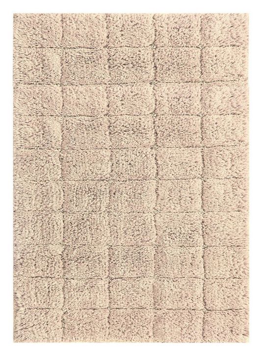 Knightsbridge Summer Tile 220 GSF Non Skid Back Bath Rug 17 x 24 - White